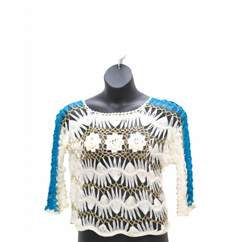 NEW NF women's boho crochet top in blue